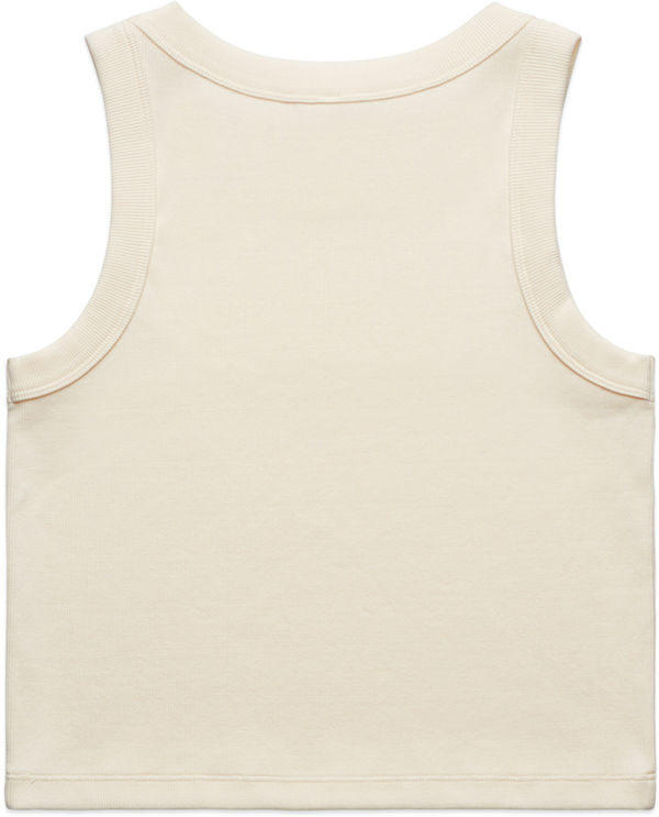 An image of a Custom AS Colour Womens Organic Rib Crop Tank in Ecru!