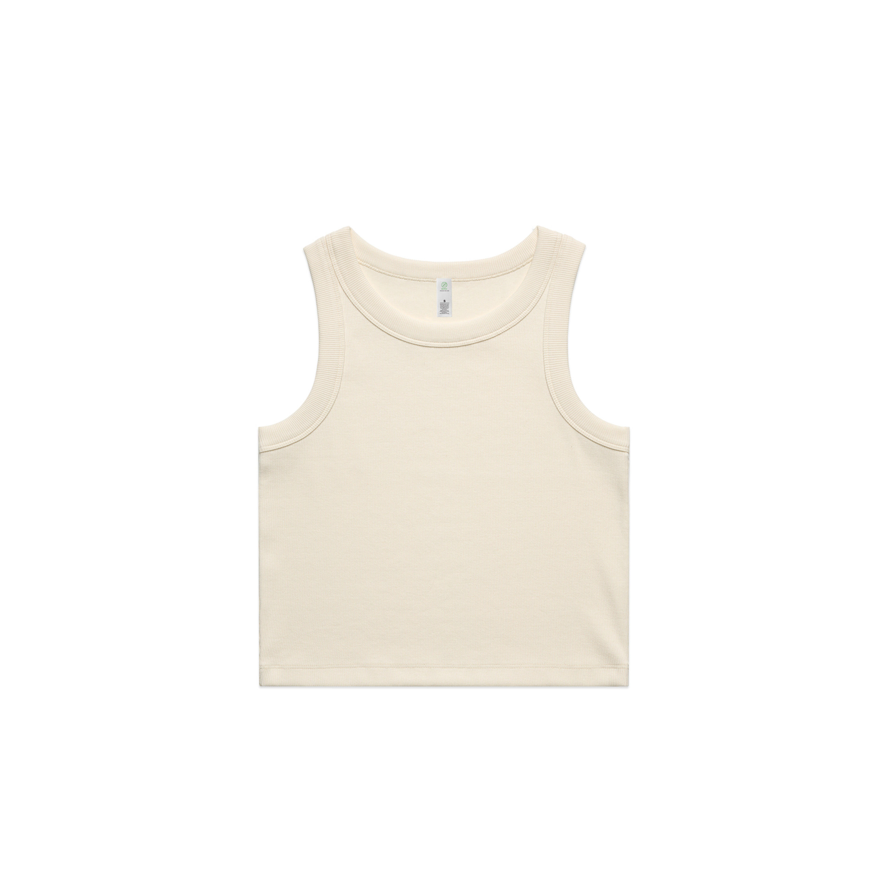 AS Colour Womens Organic Rib Crop Tank in Ecru