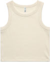 An image of a Custom AS Colour Womens Organic Rib Crop Tank in Ecru!