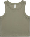 Am image of a Custom AS Colour Womens Organic Rib Crop Tank in Eucalyptus!