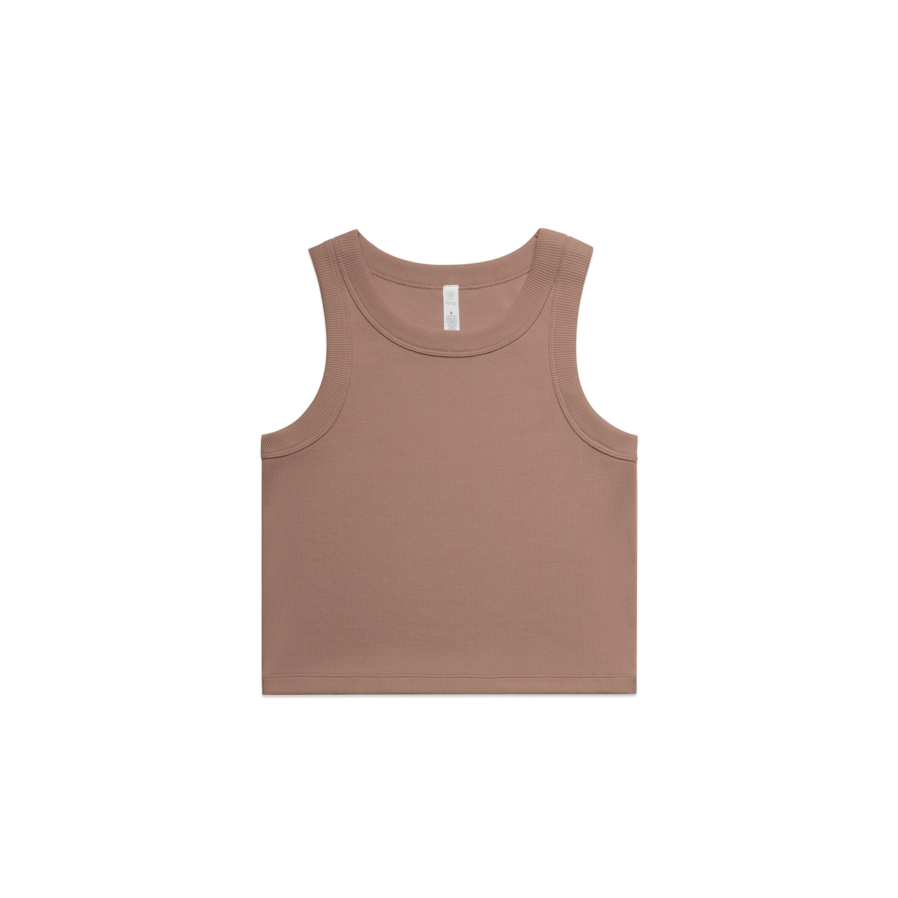 AS Colour Womens Organic Rib Crop Tank in Hazy Pink