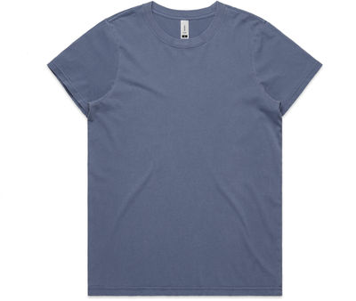 Am image of a Custom AS Colour Women's Faded Tee in Faded Blue!