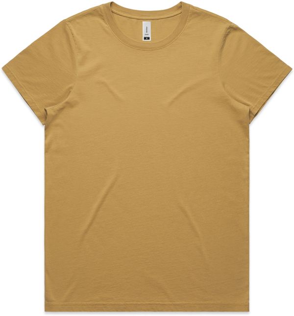 Am image of a Custom AS Colour Women's Faded Tee in Faded Mustard!