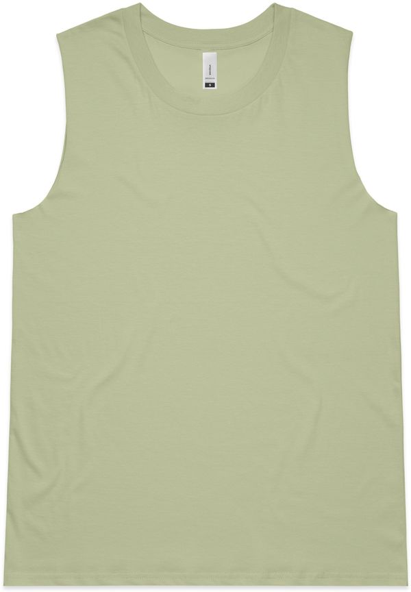 Am image of a Custom AS Colour Womens Upside Tank in Pistachio!