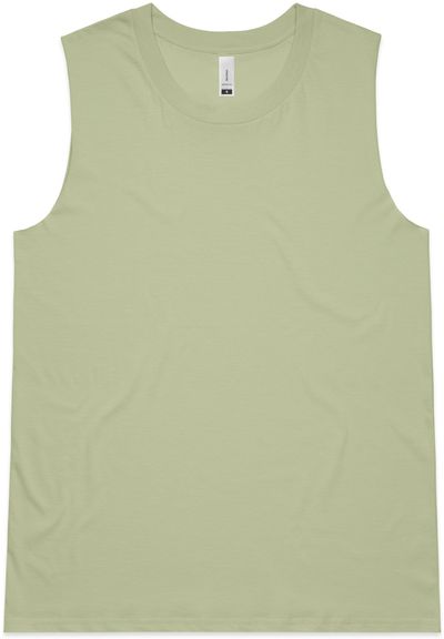 Am image of a Custom AS Colour Womens Upside Tank in Pistachio!