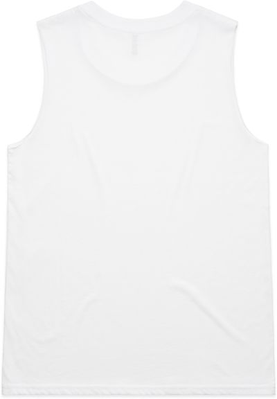 Am image of a Custom AS Colour Womens Upside Tank in White!