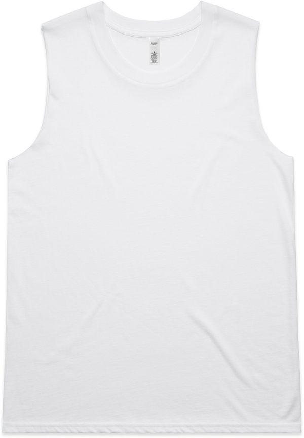 Am image of a Custom AS Colour Womens Upside Tank in White!