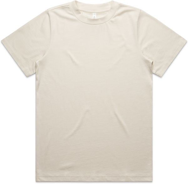 Am image of a Custom AS Colour Womens Heavy Tee in Ecru!