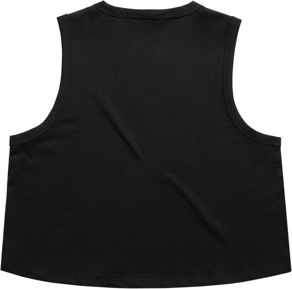 Am image of a Custom AS Colour Womens Martina Crop Tank in Black!