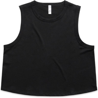 Am image of a Custom AS Colour Womens Martina Crop Tank in Black!