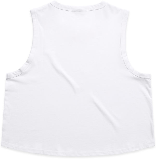 Am image of a Custom AS Colour Womens Martina Crop Tank in White!