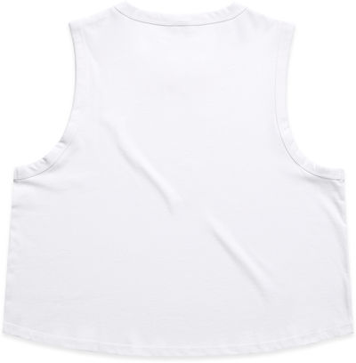 Am image of a Custom AS Colour Womens Martina Crop Tank in White!