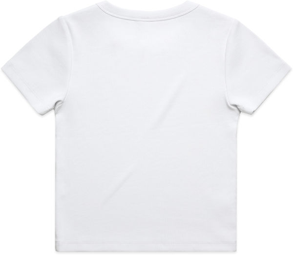 Am image of a Custom AS Colour Womens Organic Rib Tee in White!