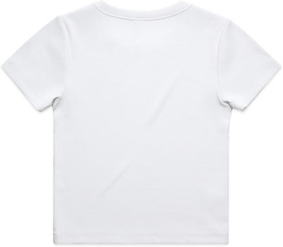 Am image of a Custom AS Colour Womens Organic Rib Tee in White!