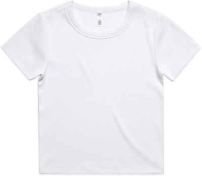 Am image of a Custom AS Colour Womens Organic Rib Tee in White!