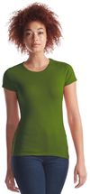 Am image of a Custom Jerico Bamboo Ladies Crewneck T in Olive!