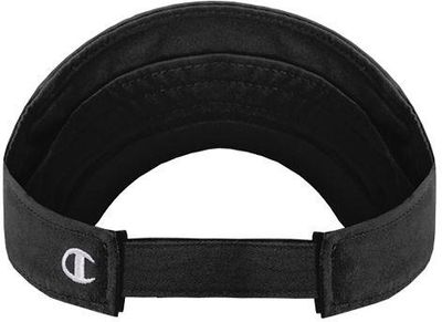 Am image of a Custom Champion Twill Visor in Black!