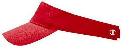 Am image of a Custom Champion Twill Visor in Red!