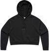 Am image of a Custom AS Colour Women's Crop Hood in Black!