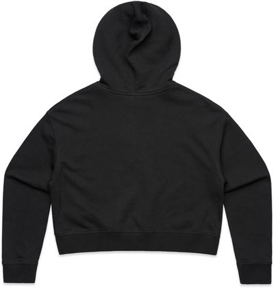 Am image of a Custom AS Colour Women's Crop Hood in Black!