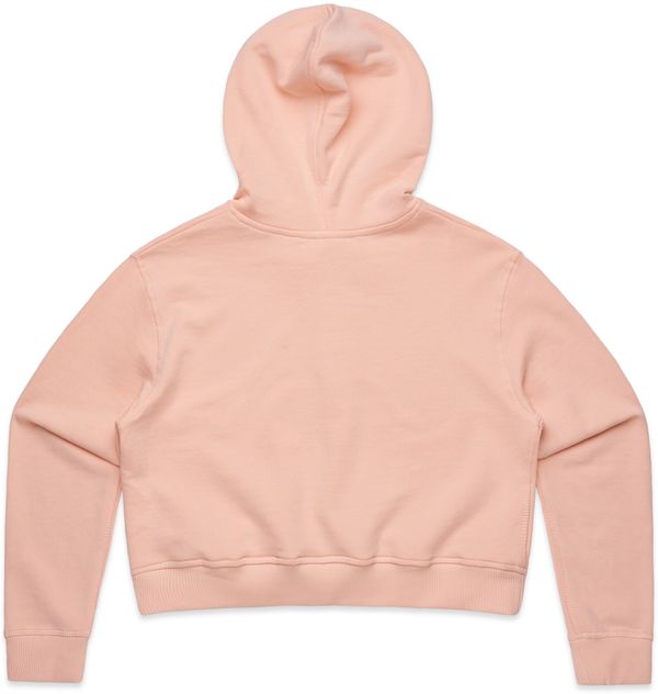 Am image of a Custom AS Colour Women's Crop Hood in Pale Pink!