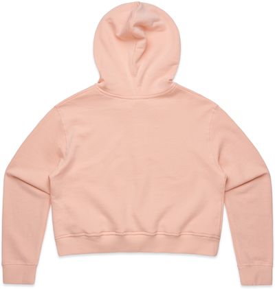Am image of a Custom AS Colour Women's Crop Hood in Pale Pink!