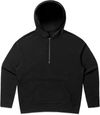Am image of a Custom As Colour Womens Relax Half Zip Hood in Black!