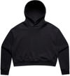 Am image of a Custom AS Colour Womens Relax Crop Hoodie in Black!