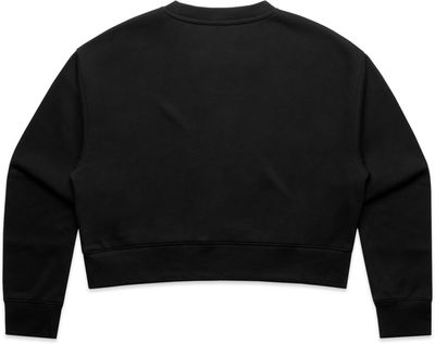 Am image of a Custom AS Colour Womens Relax Crop Crew in Black!