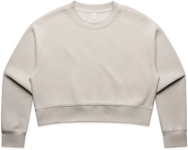 Am image of a Custom AS Colour Womens Relax Crop Crew in Bone!
