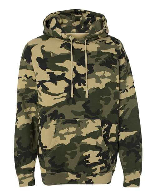 Independent Trading Co. Heavyweight Hooded Sweatshirt in Army Camo