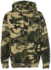 Am image of a Custom Independent Trading Co. Heavyweight Hooded Sweatshirt in Army Camo!
