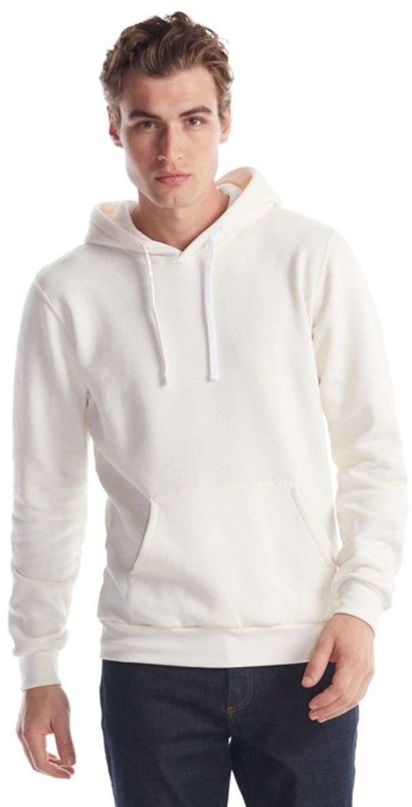 Am image of a Custom Jerico Three End Bamboo Fleece Hooded Sweatshirt in Natural!