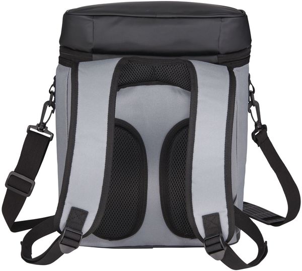 Am image of a Custom 20 Can Backpack Cooler in Black!