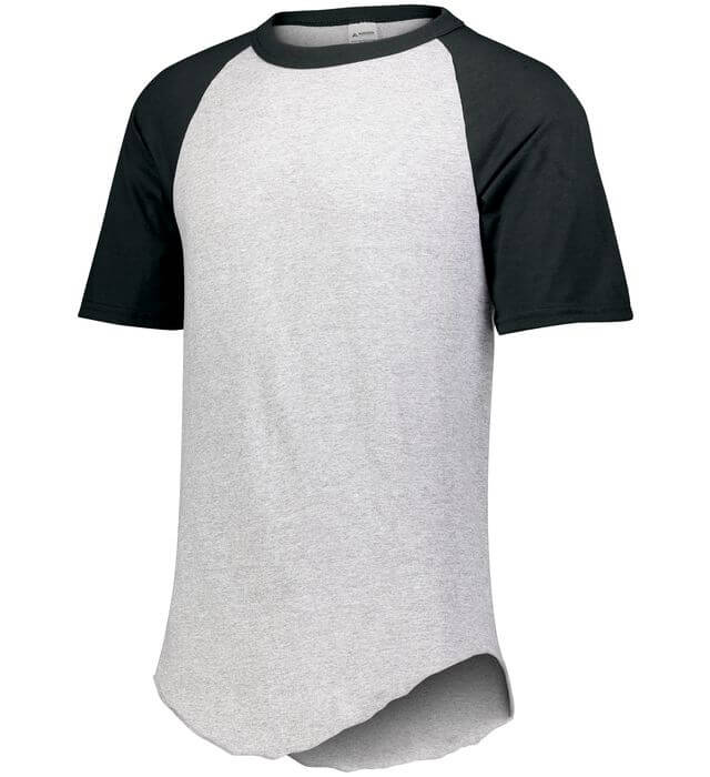 Augusta Baseball Short Sleeve Tee in Athletic Heather/Black