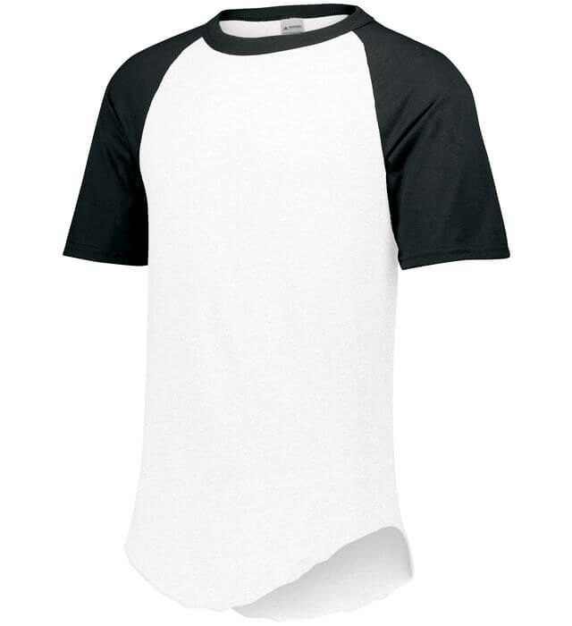 Augusta Baseball Short Sleeve Tee in White/Black