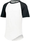 Am image of a Custom Augusta Baseball Short Sleeve Tee in White/Black!