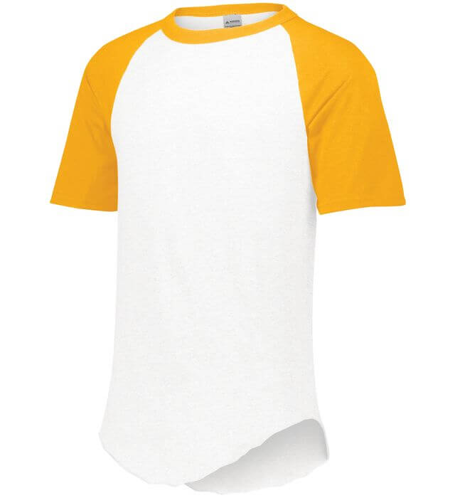Augusta Baseball Short Sleeve Tee in White/Gold