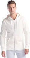 Am image of a Custom Jerico Three End Bamboo Full Zip Hooded Sweatshirt in Natural!