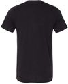 Am image of a Custom Bella and Canvas Unisex Triblend Tee in Solid Black Triblend!