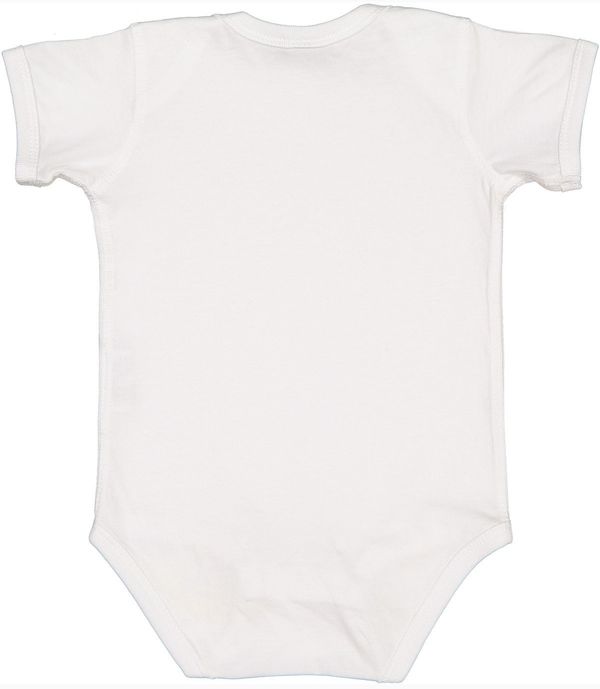 Am image of a Custom Rabbit Skins Infant Fine Jersey Bodysuit in White!
