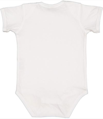 Am image of a Custom Rabbit Skins Infant Fine Jersey Bodysuit in White!