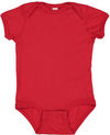 Am image of a Custom Rabbit Skins Infant Fine Jersey Bodysuit in Red!