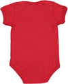 Am image of a Custom Rabbit Skins Infant Fine Jersey Bodysuit in Red!