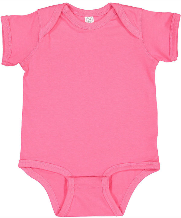 Am image of a Custom Rabbit Skins Infant Fine Jersey Bodysuit in Hot Pink!