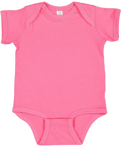 Am image of a Custom Rabbit Skins Infant Fine Jersey Bodysuit in Hot Pink!