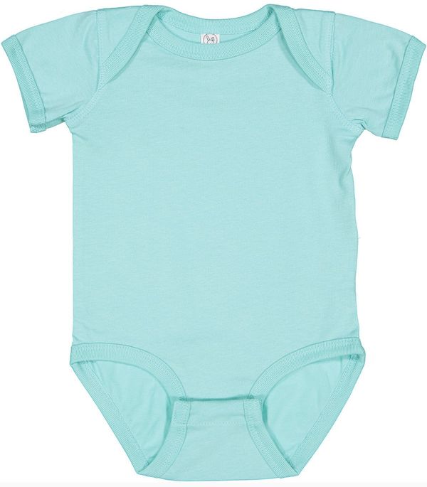 Am image of a Custom Rabbit Skins Infant Fine Jersey Bodysuit in Chill!