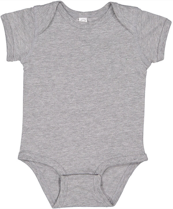 Am image of a Custom Rabbit Skins Infant Fine Jersey Bodysuit in Heather!