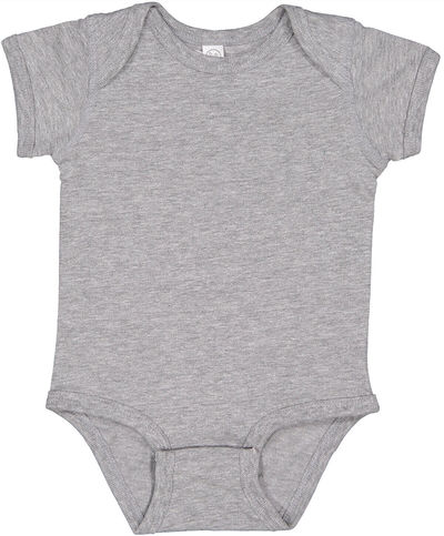 Am image of a Custom Rabbit Skins Infant Fine Jersey Bodysuit in Heather!