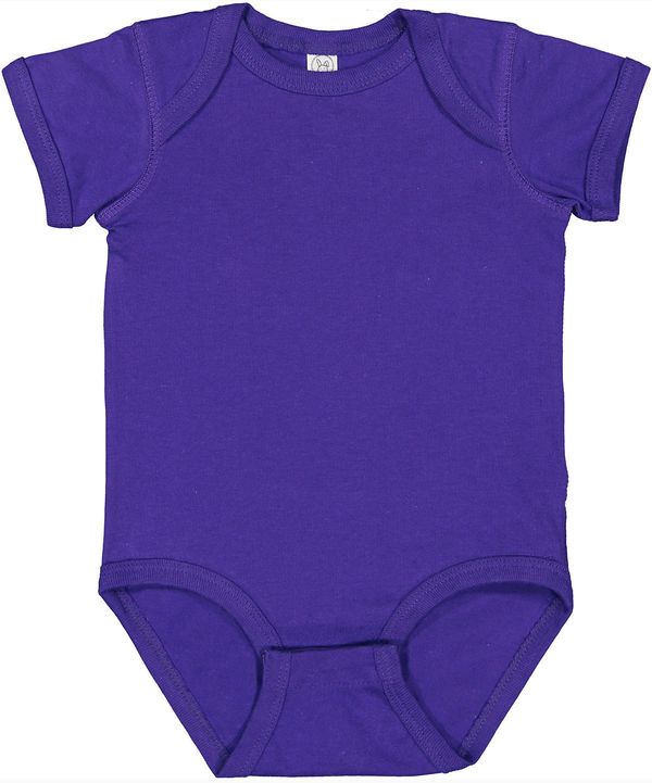 Am image of a Custom Rabbit Skins Infant Fine Jersey Bodysuit in Purple!